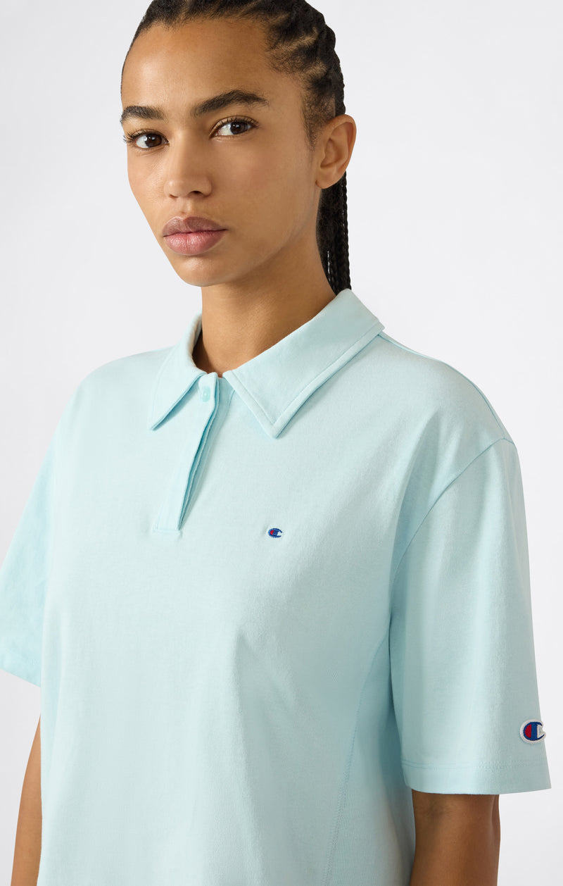 Women’s Cropped Cotton Jersey Polo Shirt