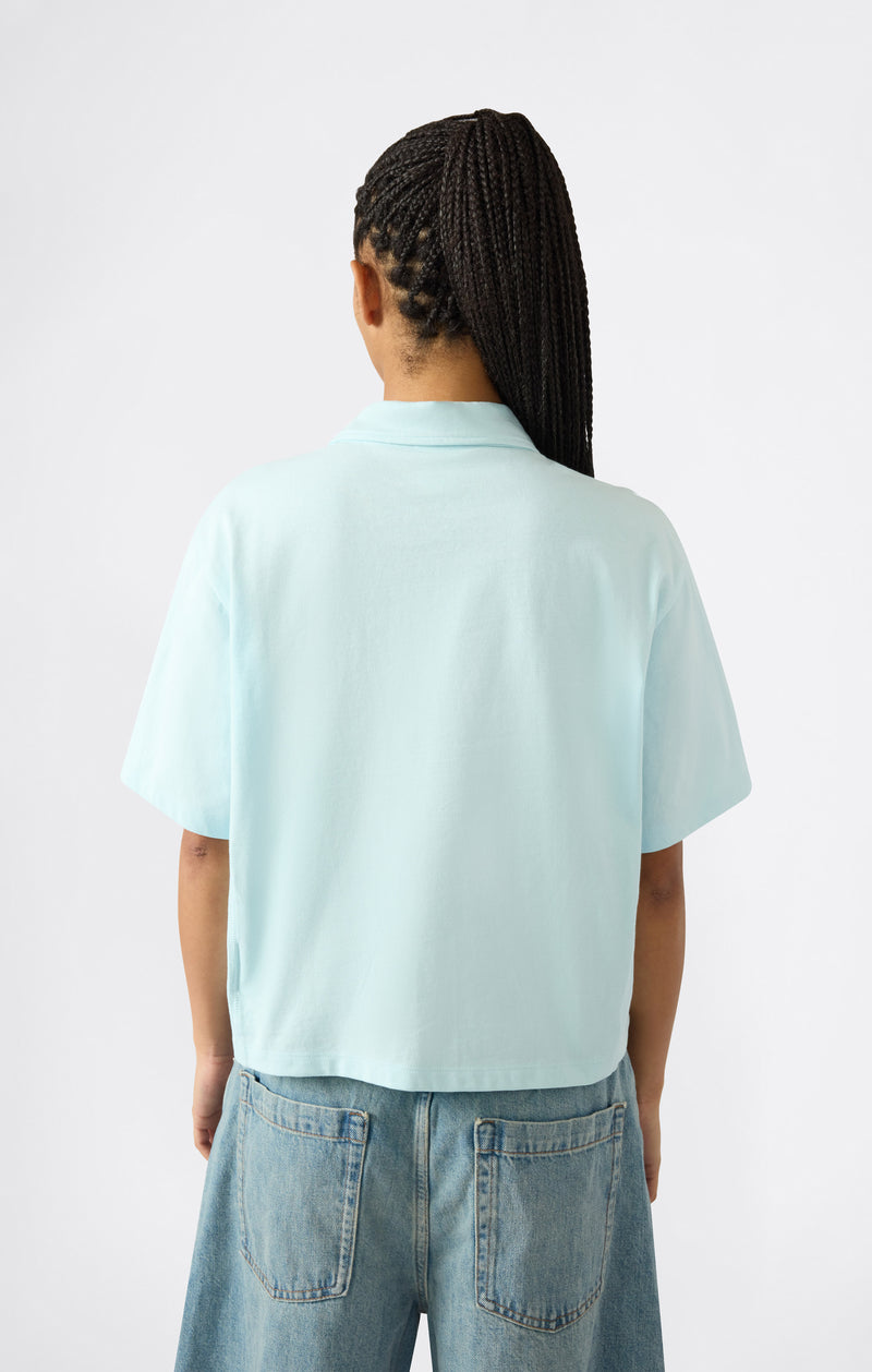Women’s Cropped Cotton Jersey Polo Shirt