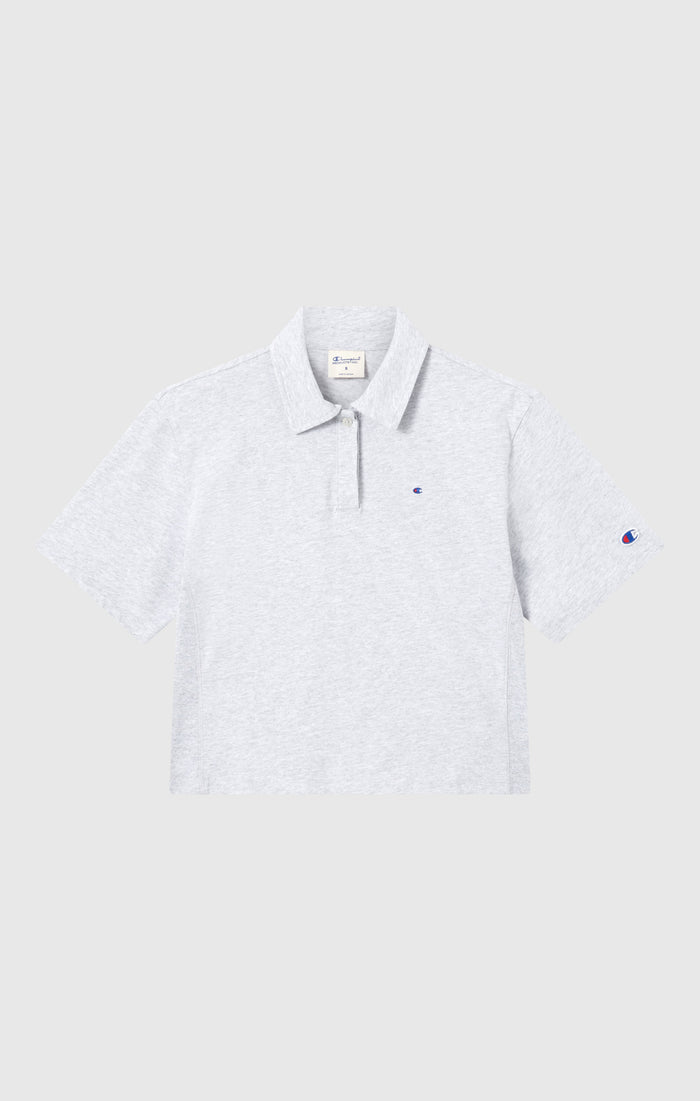 Women’s Cropped Cotton Jersey Polo Shirt