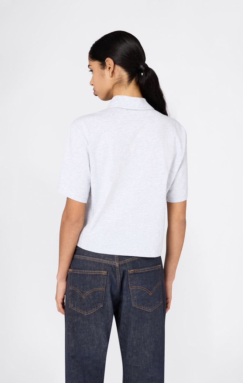 Women’s Cropped Cotton Jersey Polo Shirt