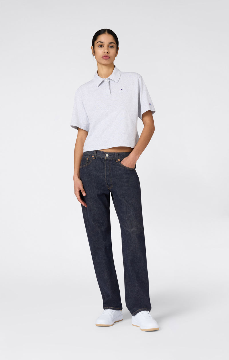 Women’s Cropped Cotton Jersey Polo Shirt