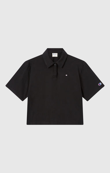 Women’s Cropped Cotton Jersey Polo Shirt