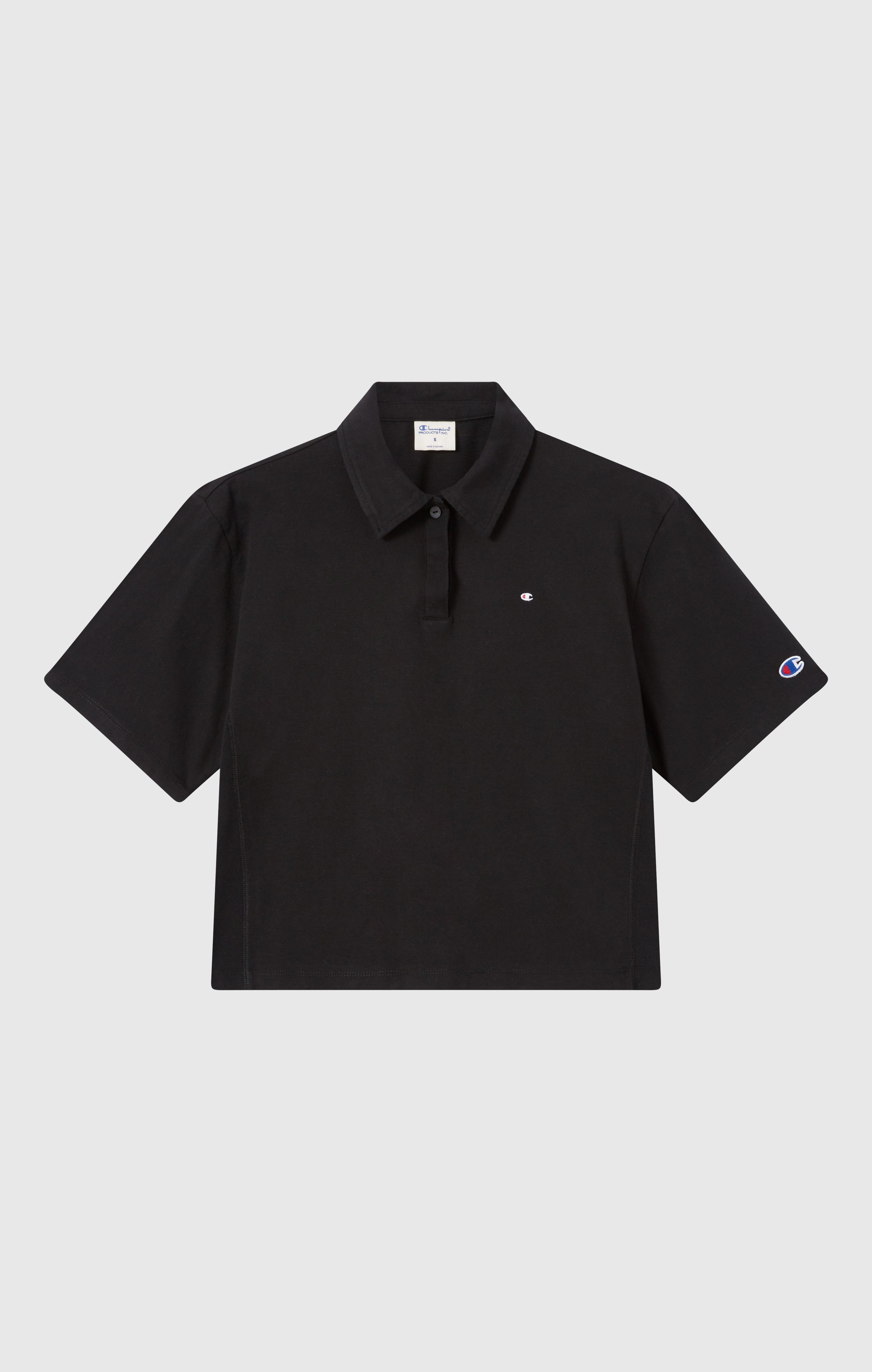 Damen Cropped Polo aus Baumwolljersey