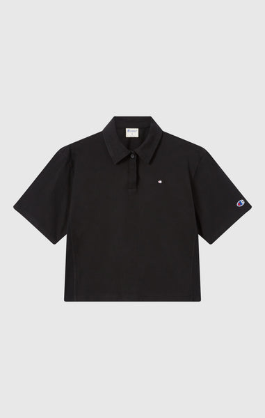Women’s Cropped Cotton Jersey Polo Shirt