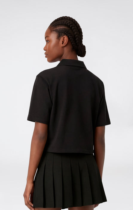 Damen Cropped Polo aus Baumwolljersey
