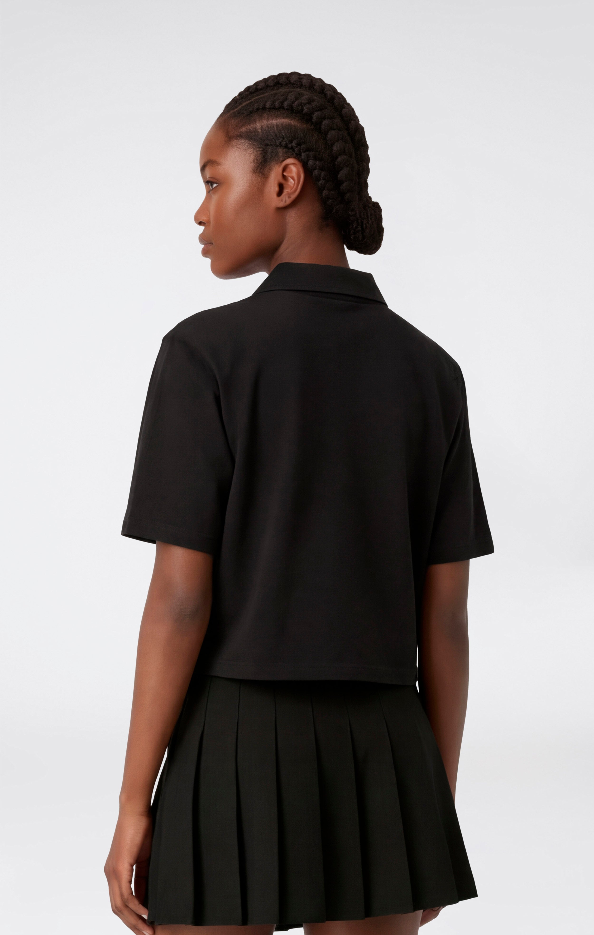 Damen Cropped Polo aus Baumwolljersey