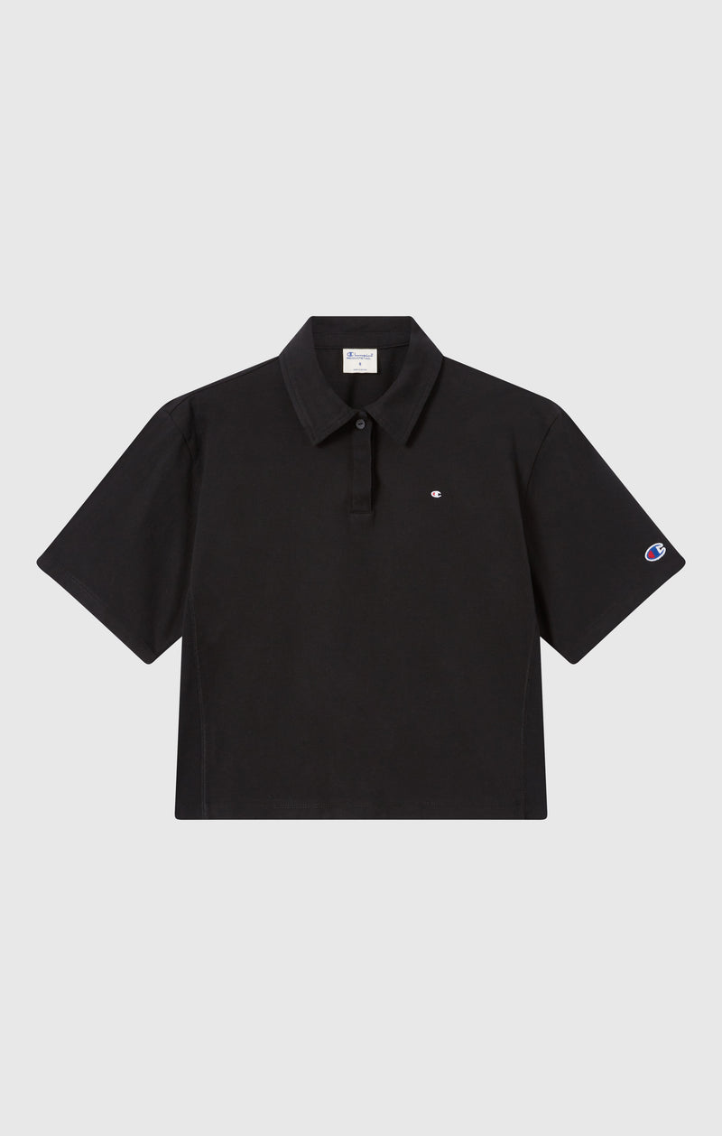 Women’s Cropped Cotton Jersey Polo Shirt
