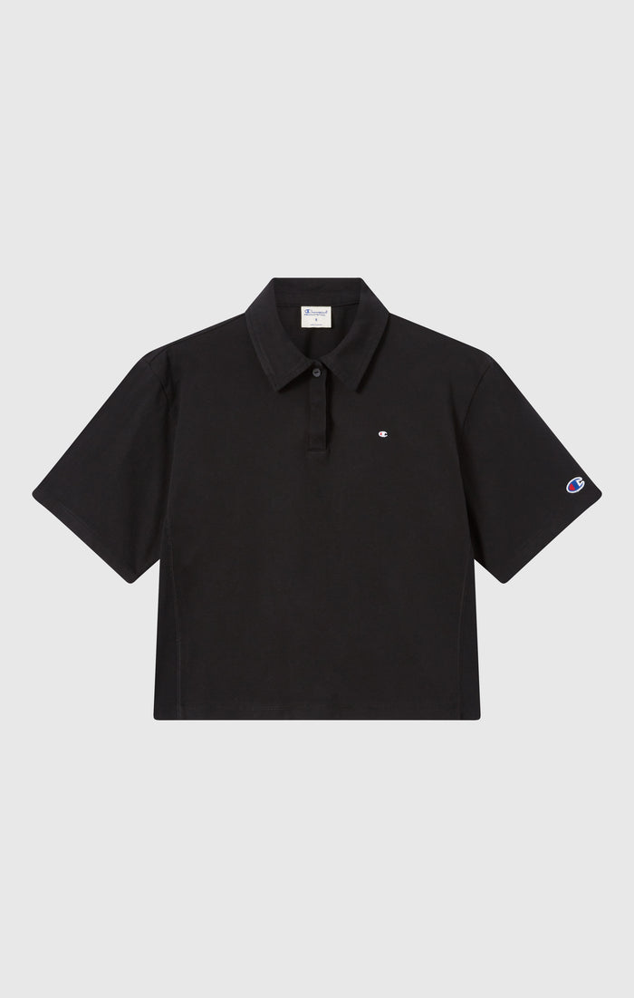 Women’s Cropped Cotton Jersey Polo Shirt