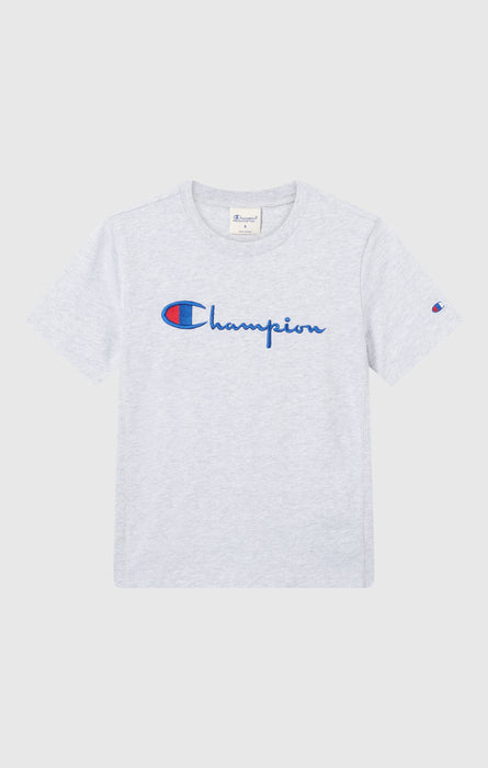 Damen Reverse Weave T-Shirt mit Rundhalsausschnitt und gesticktem Logo