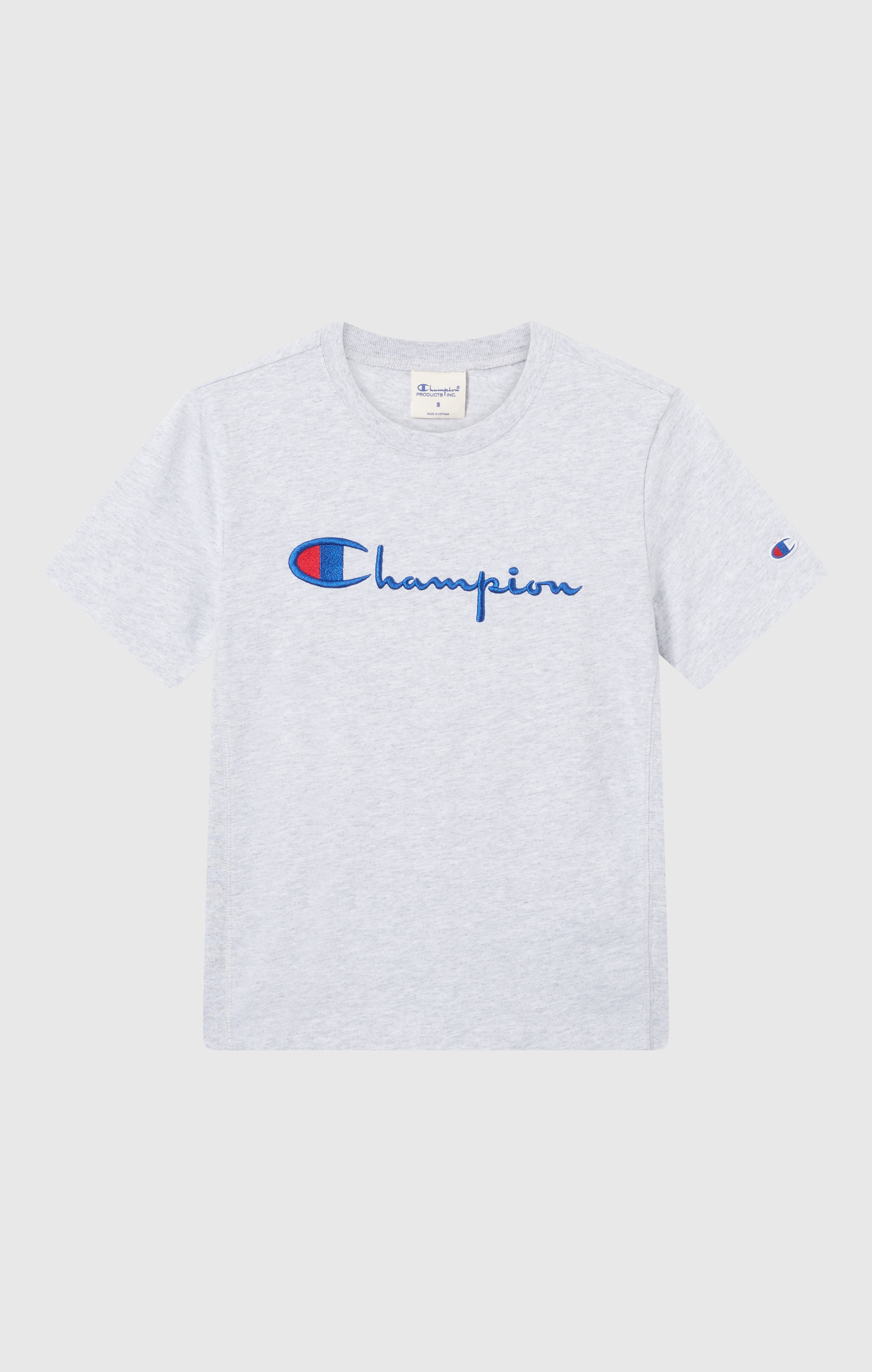 Damen Reverse Weave T-Shirt mit Rundhalsausschnitt und gesticktem Logo