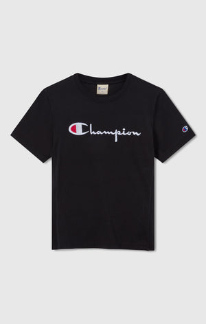 T-shirt à Col Rond Reverse Weave avec Logo Brodé pour Femme