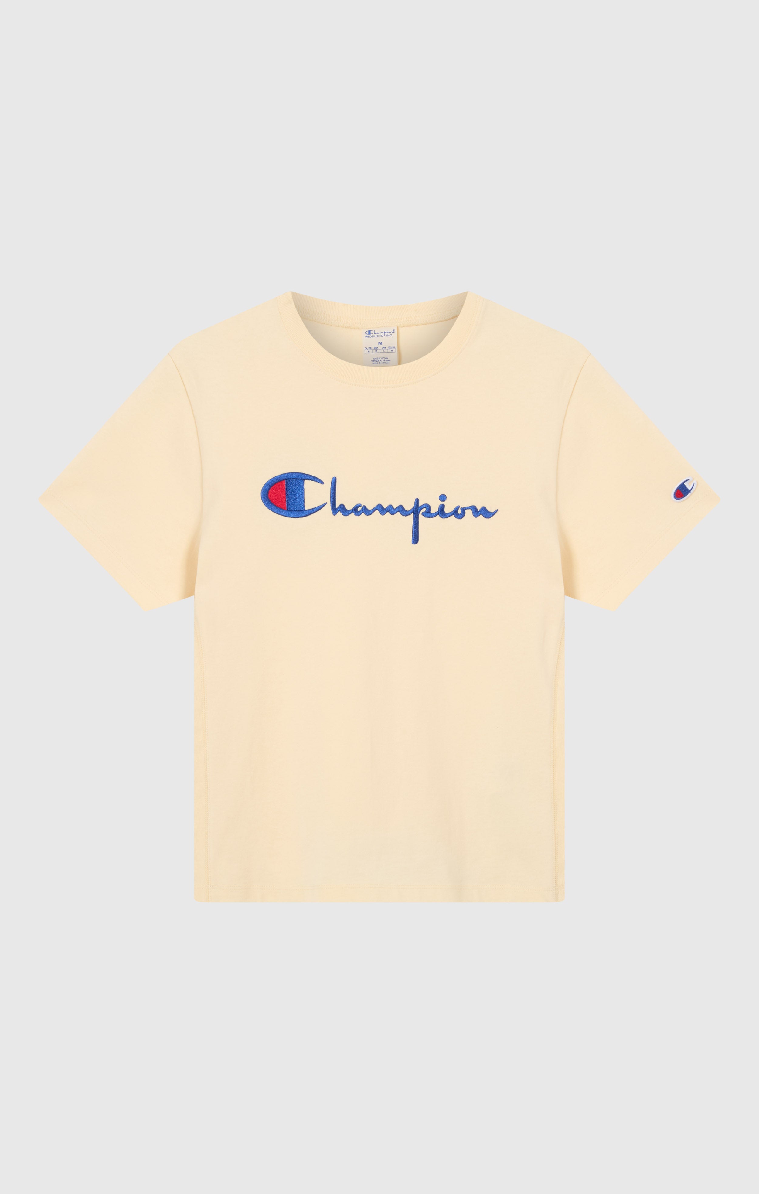 Damen Reverse Weave T-Shirt mit Rundhalsausschnitt und gesticktem Logo