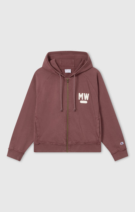 Felpa East West con Cappuccio e Zip Intera da Donna