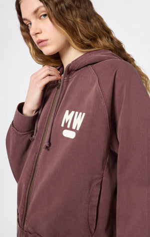 Damen East West Kapuzensweatshirt mit durchgehendem Reißverschluss