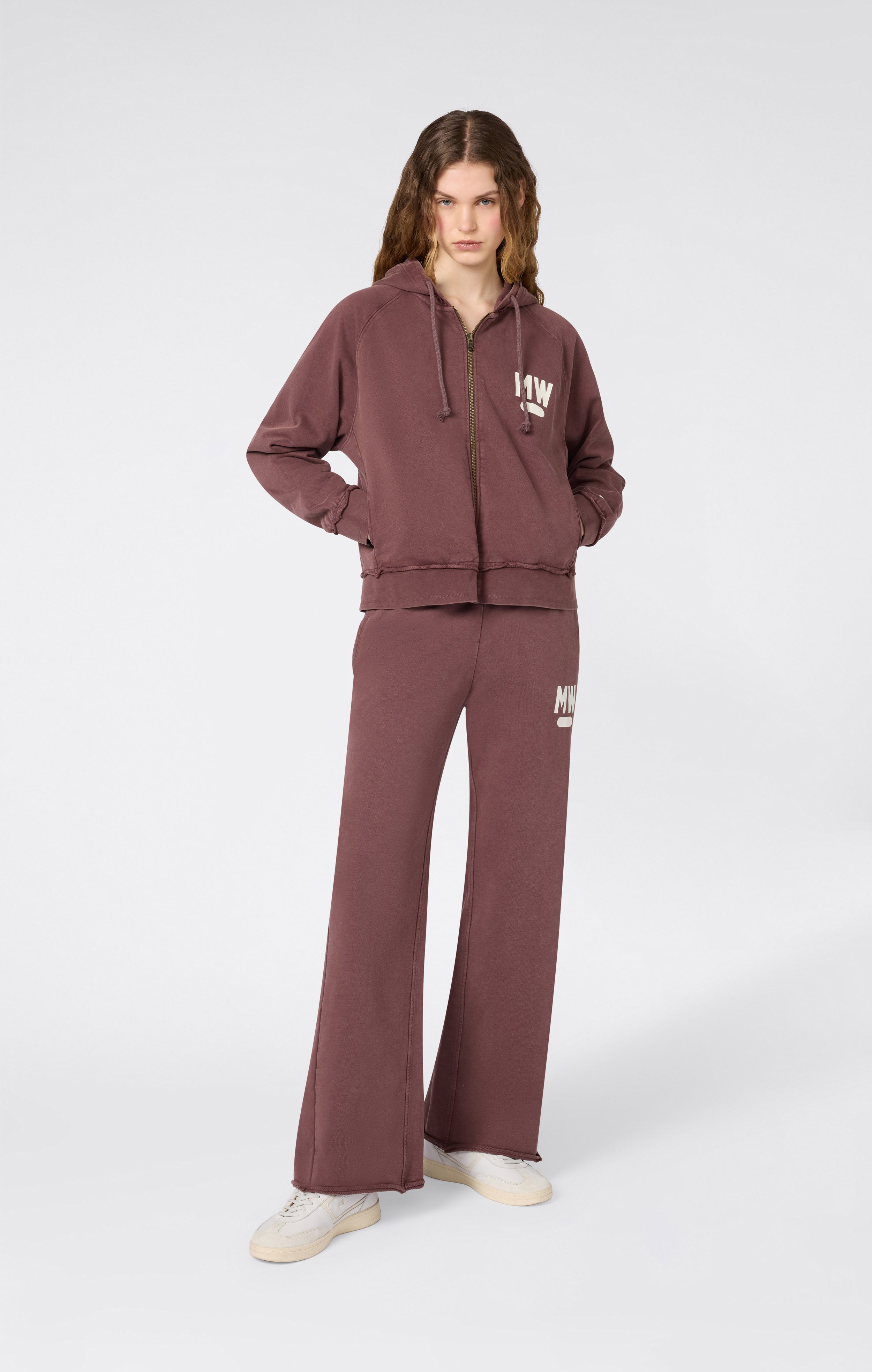 Damen East West Kapuzensweatshirt mit durchgehendem Reißverschluss