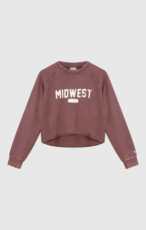 Damen East West Cropped Sweatshirt mit Rundhalsausschnitt