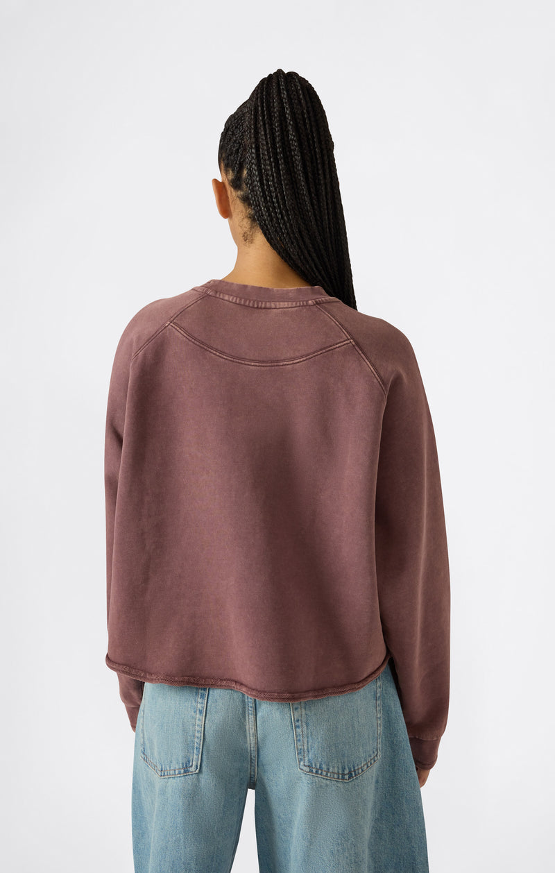 Damen East West Cropped Sweatshirt mit Rundhalsausschnitt