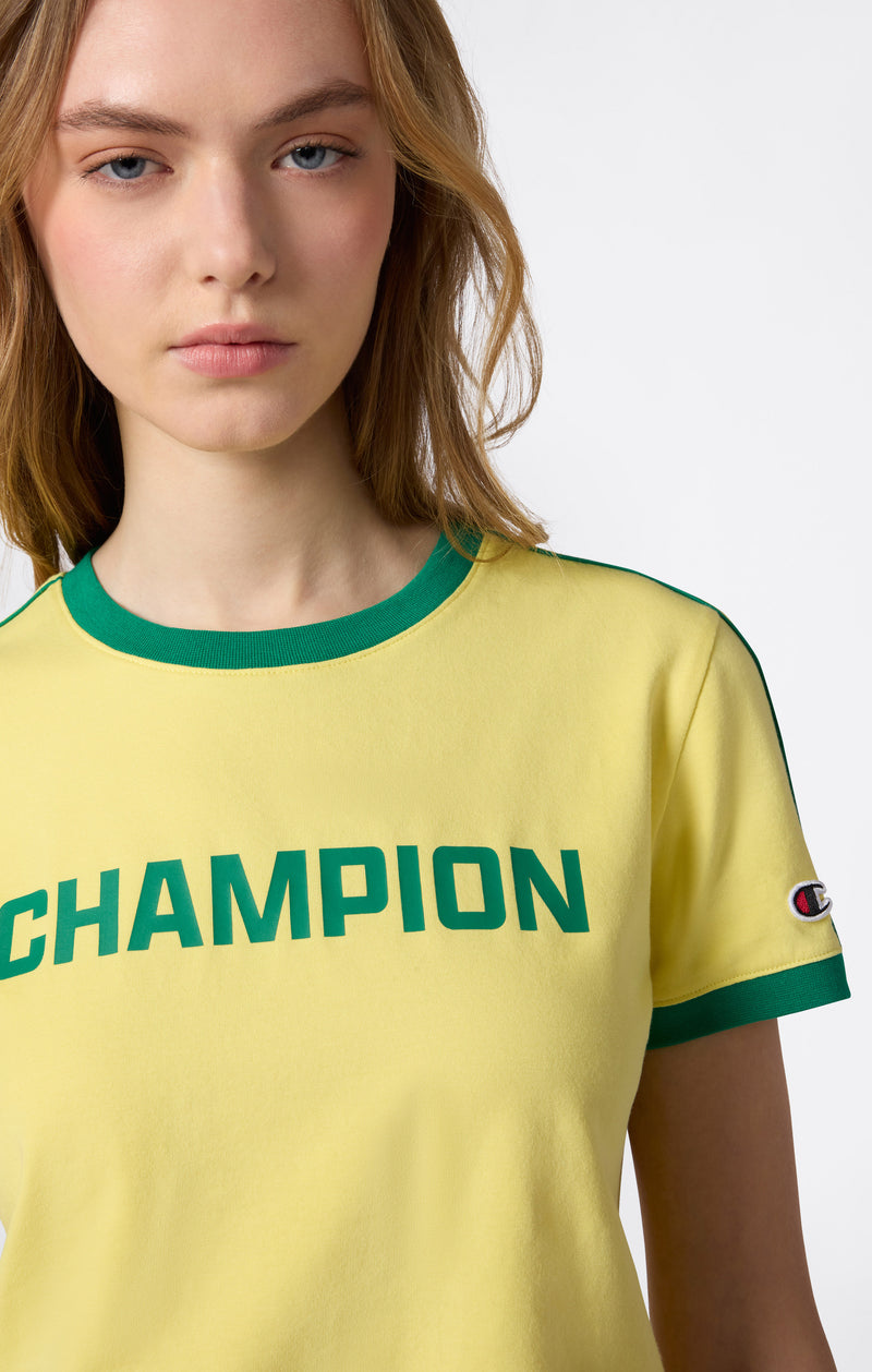 Women’s Crewneck T-Shirt with Contrast Logo