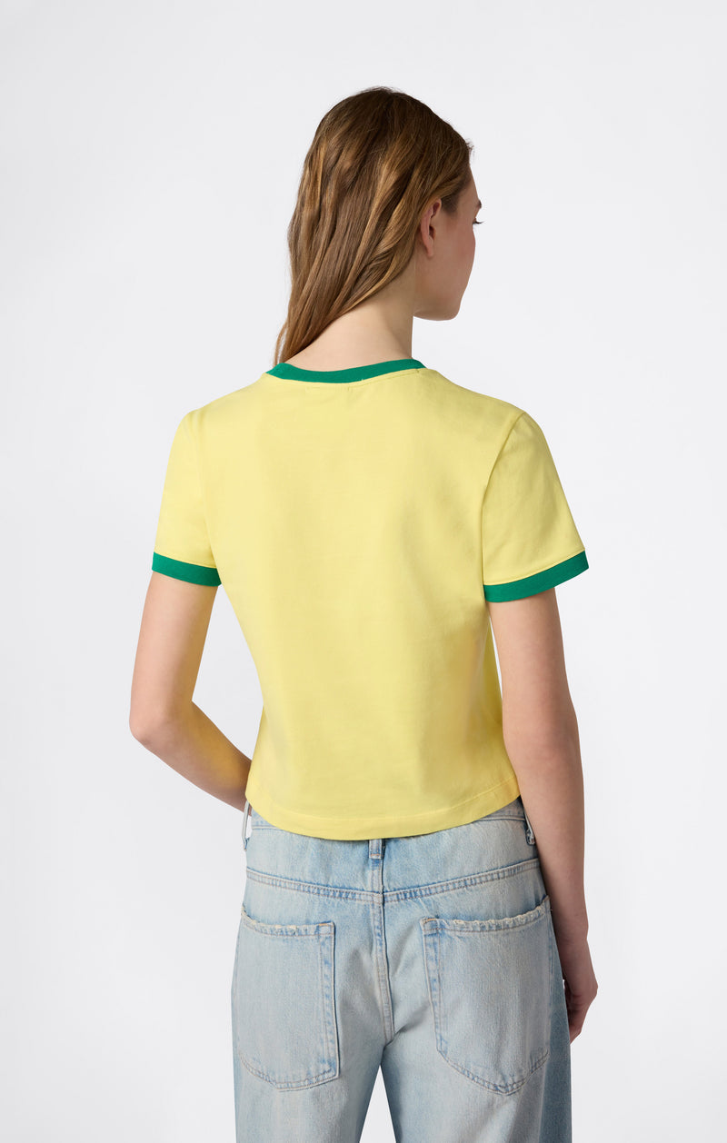 Women’s Crewneck T-Shirt with Contrast Logo