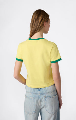 Women’s Crewneck T-Shirt with Contrast Logo