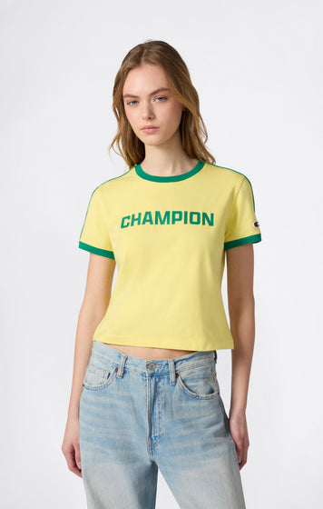 Women’s Crewneck T-Shirt with Contrast Logo