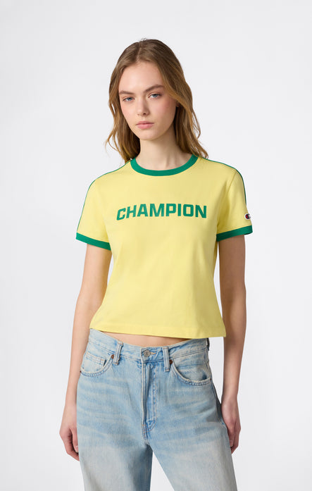 Women’s Crewneck T-Shirt with Contrast Logo