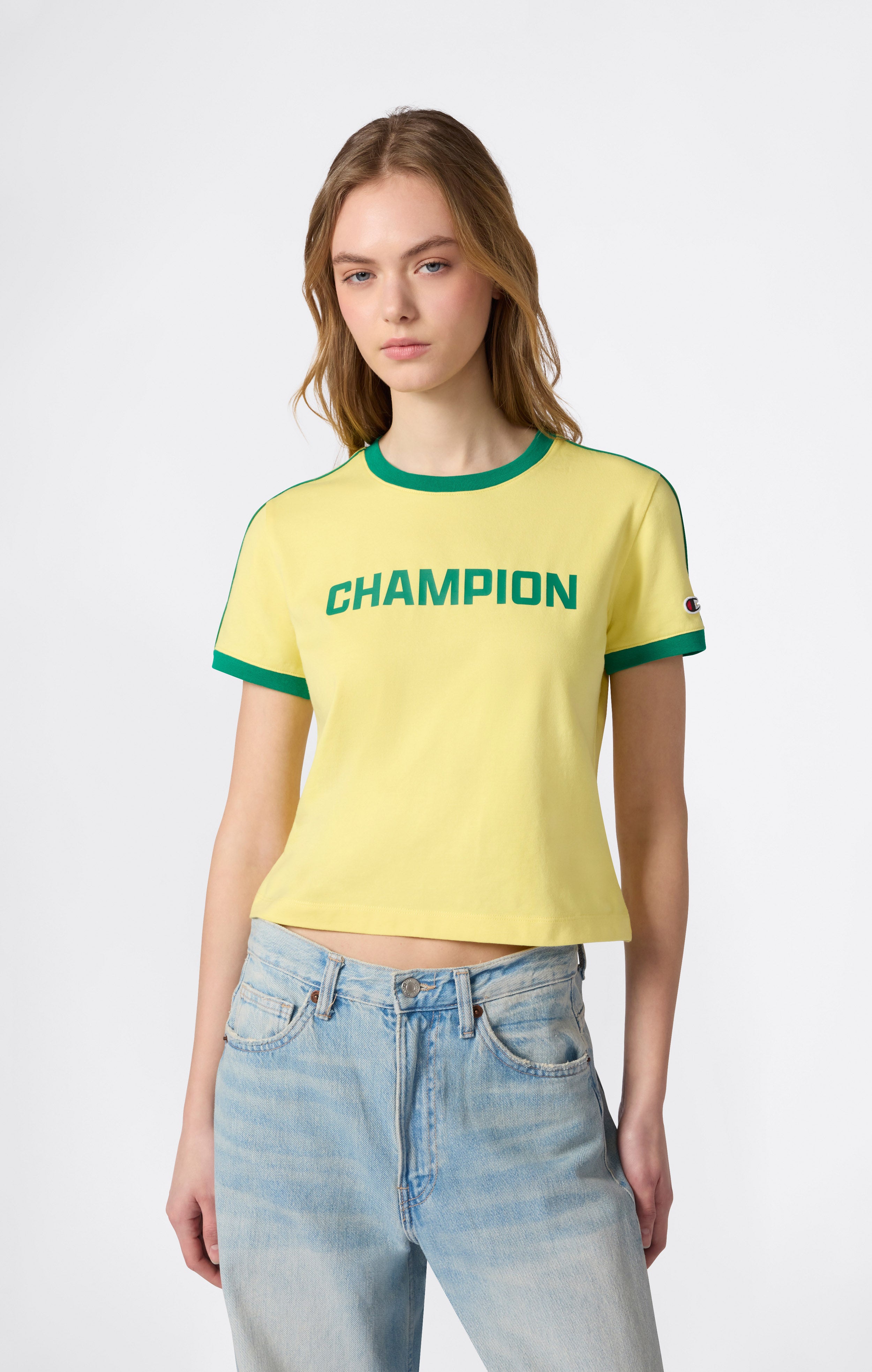 Women’s Crewneck T-Shirt with Contrast Logo