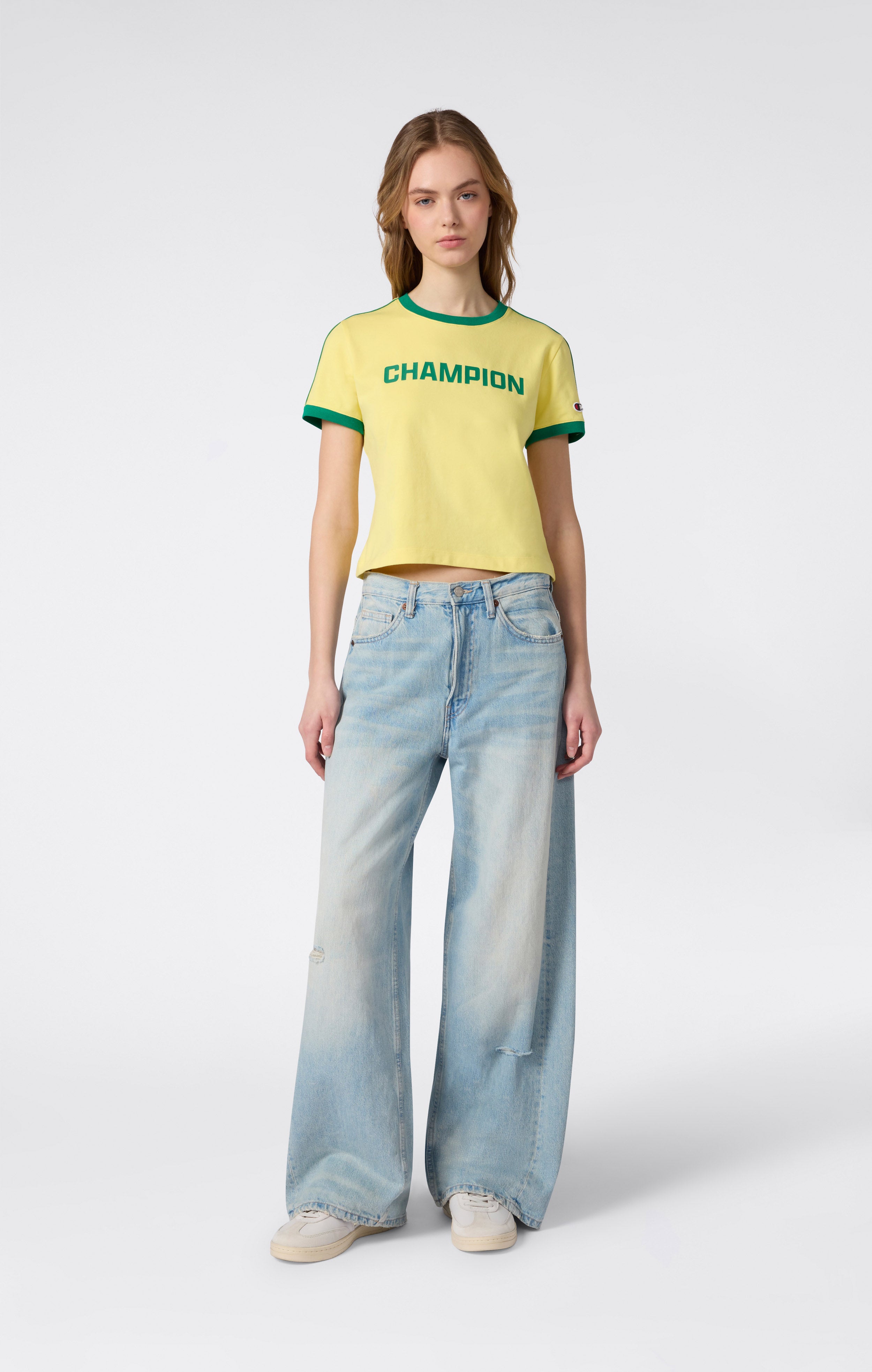 Women’s Crewneck T-Shirt with Contrast Logo