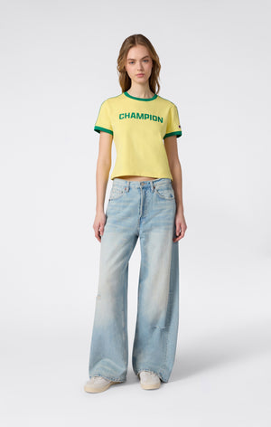 Women’s Crewneck T-Shirt with Contrast Logo