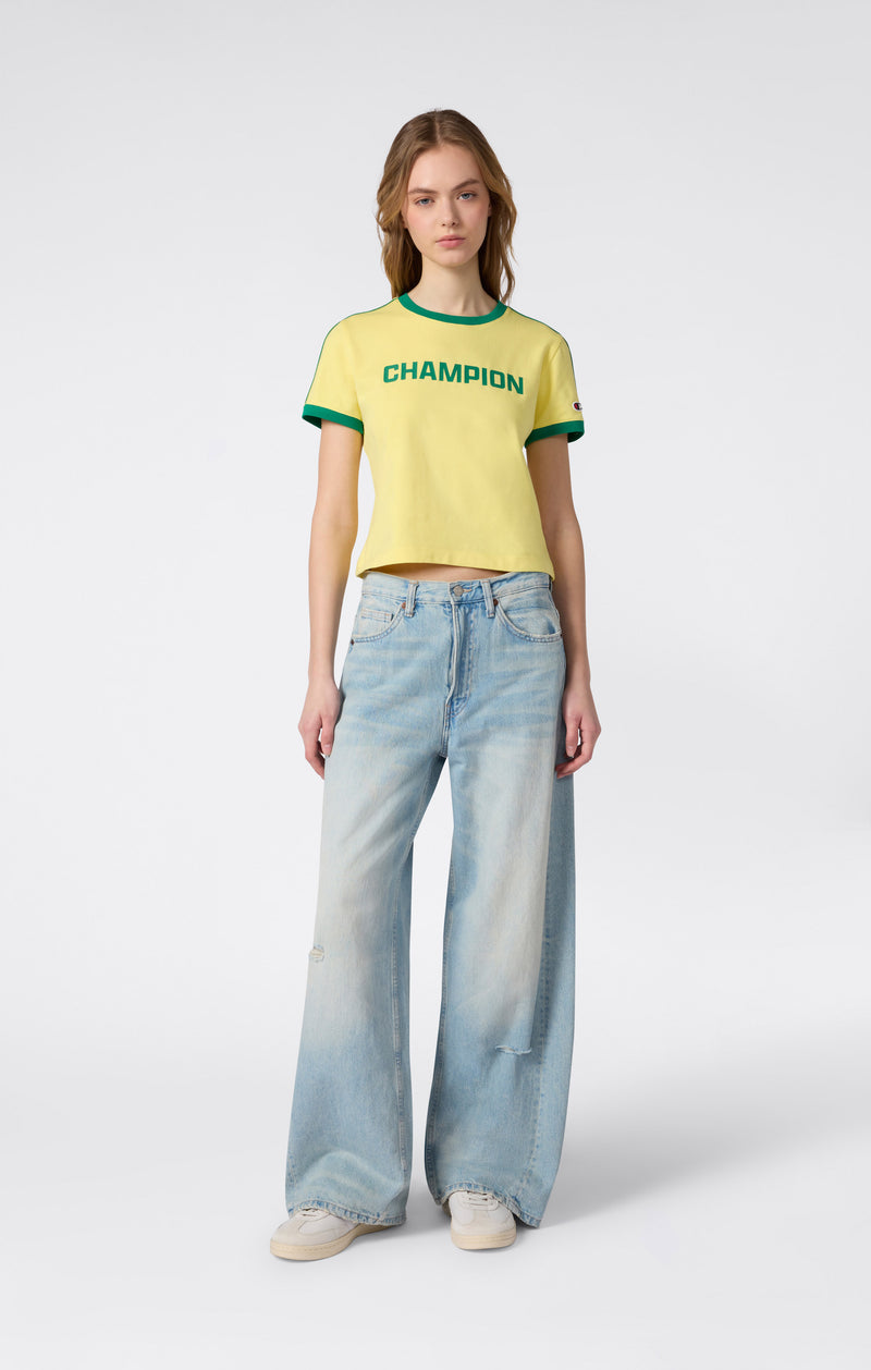 Women’s Crewneck T-Shirt with Contrast Logo