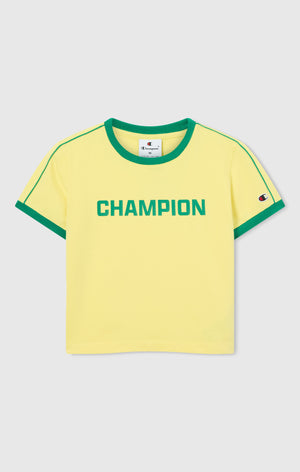 Women’s Crewneck T-Shirt with Contrast Logo