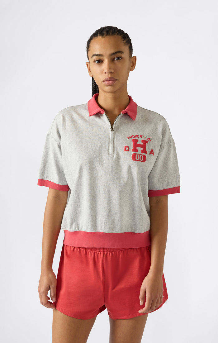 Women’s Half Zip Polo T-Shirt Time Capsule