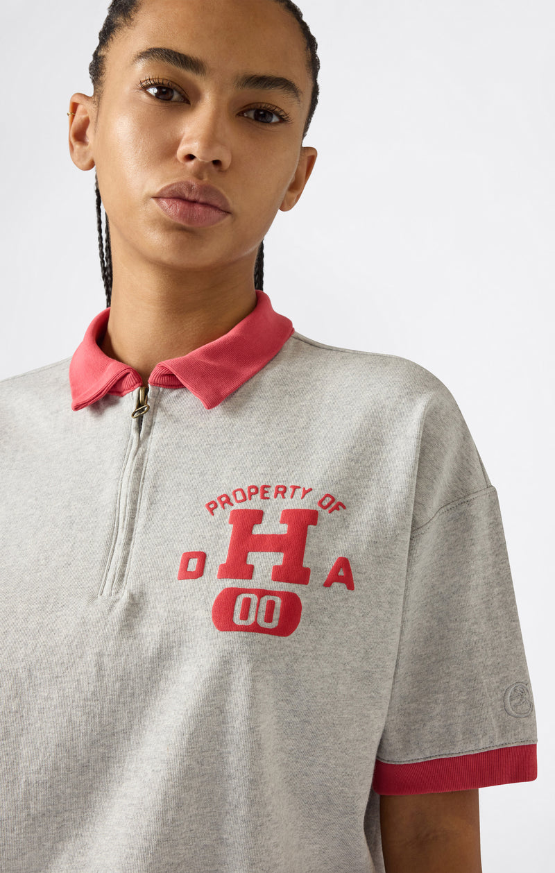 Women’s Half Zip Polo T-Shirt Time Capsule