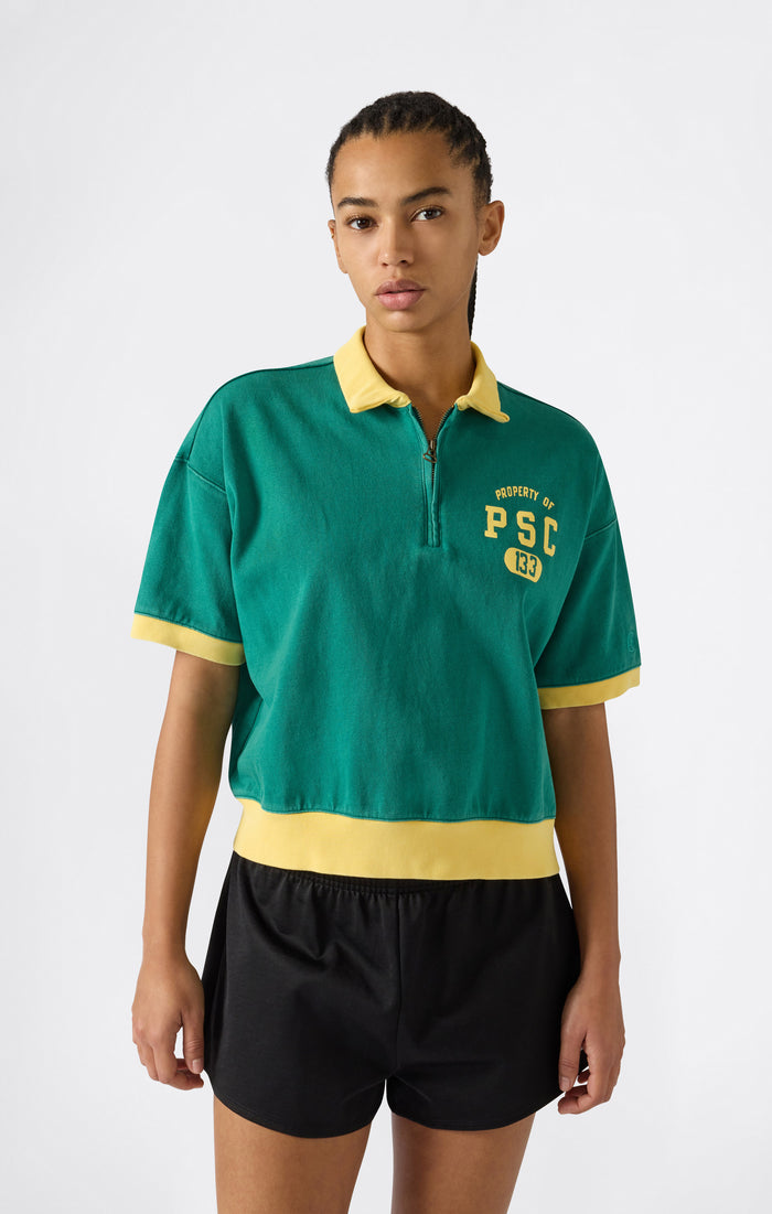 Women’s Half Zip Polo T-Shirt Time Capsule