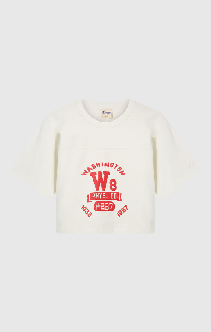 T-Shirt Crop Girocollo in Jersey da Donna Time Capsule