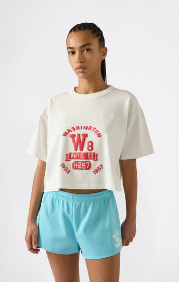 T-Shirt Crop Girocollo in Jersey da Donna Time Capsule