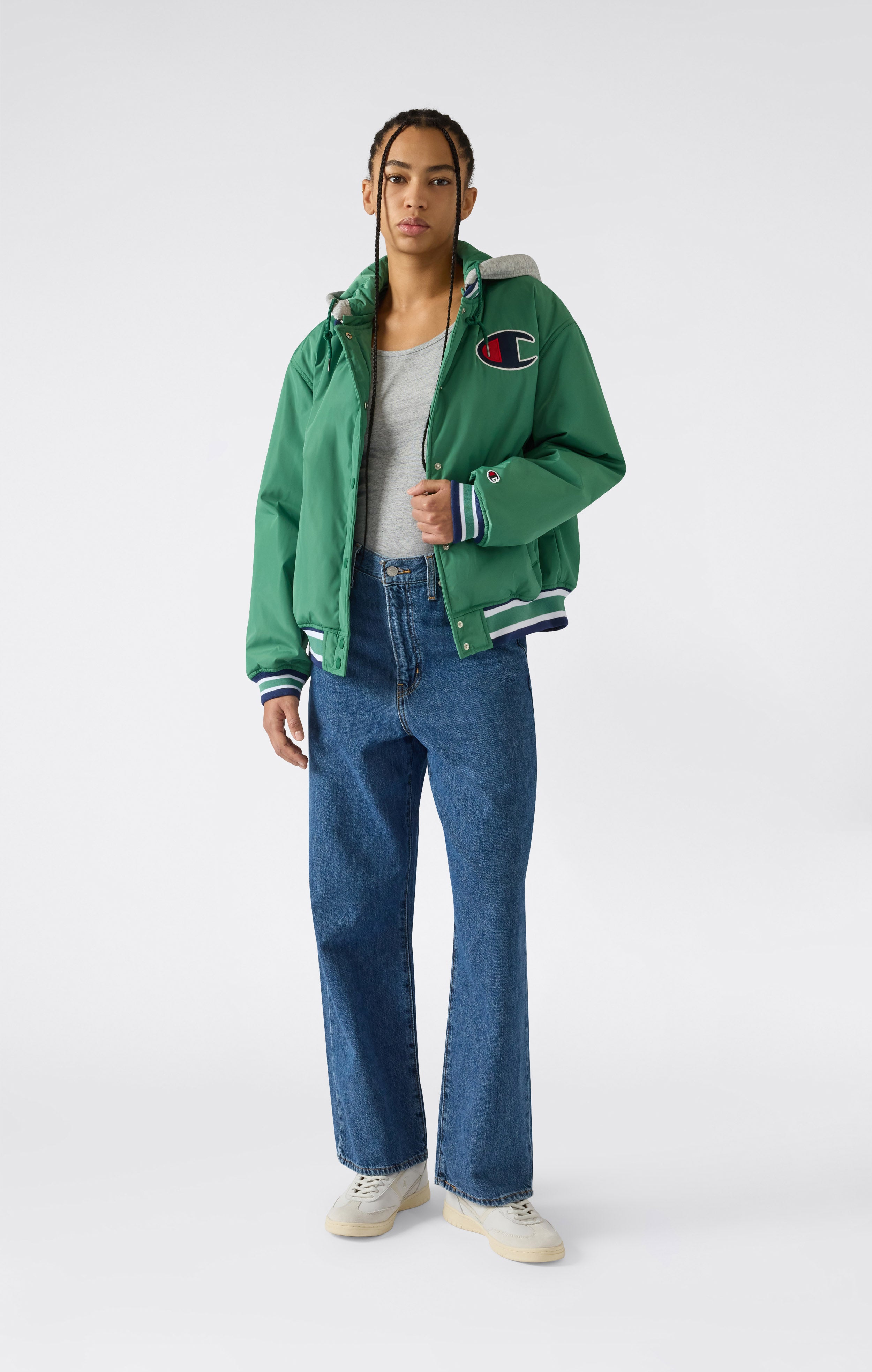 Chaqueta Bomber con Capucha para Mujer