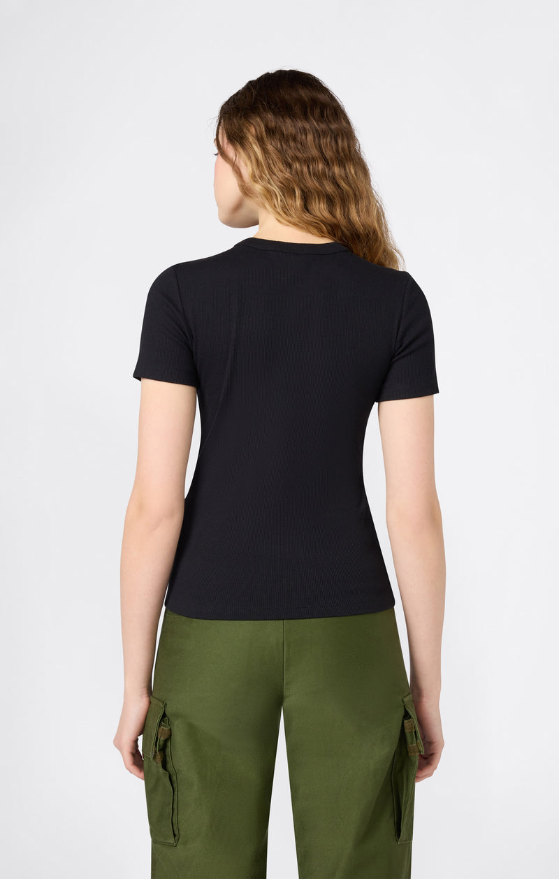 Damen Stretch-Ripp-T-Shirt