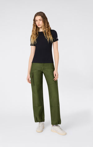 Damen Stretch-Ripp-T-Shirt