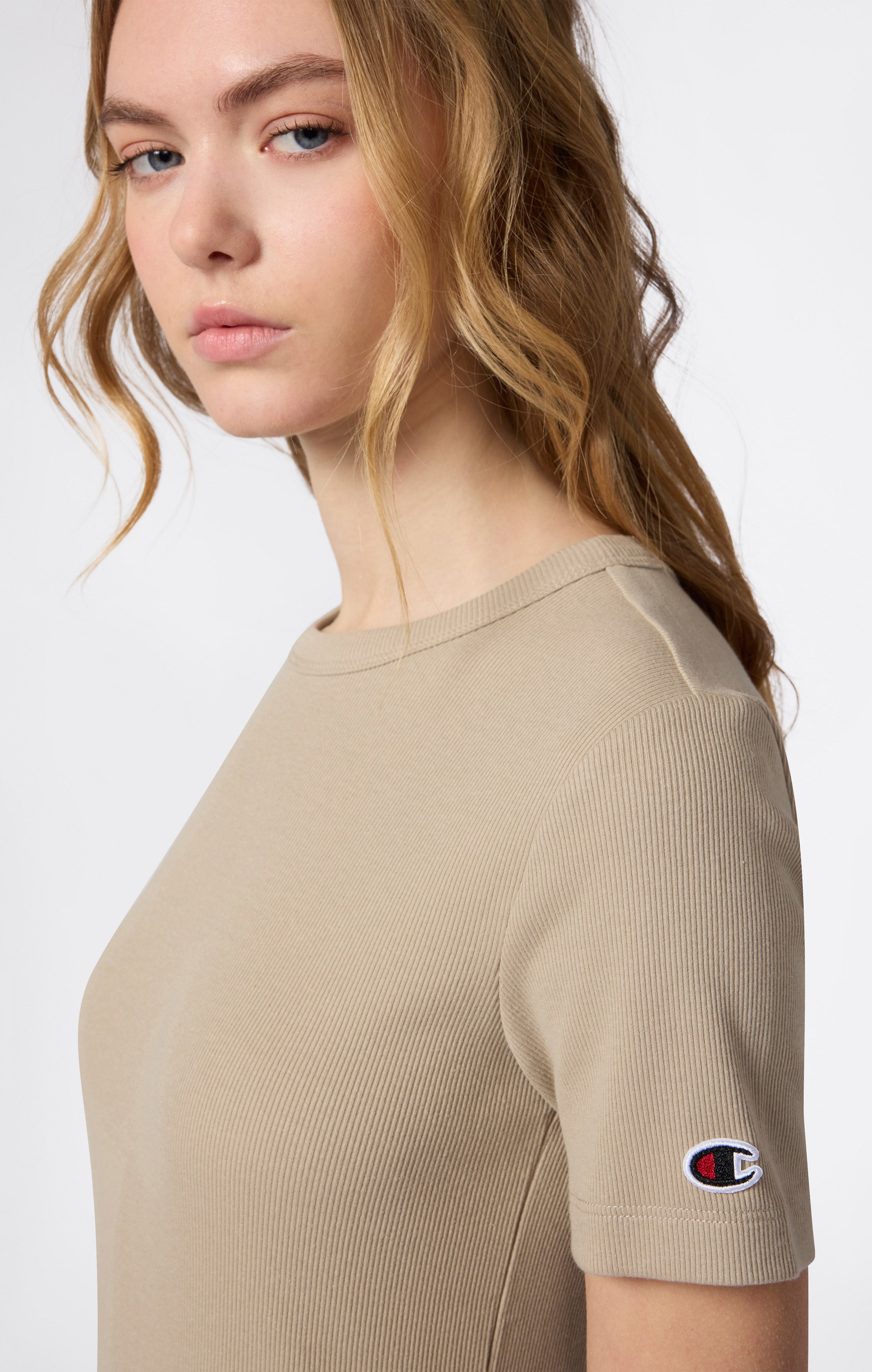 Damen Stretch-Ripp-T-Shirt