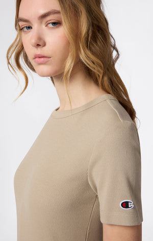 Damen Stretch-Ripp-T-Shirt