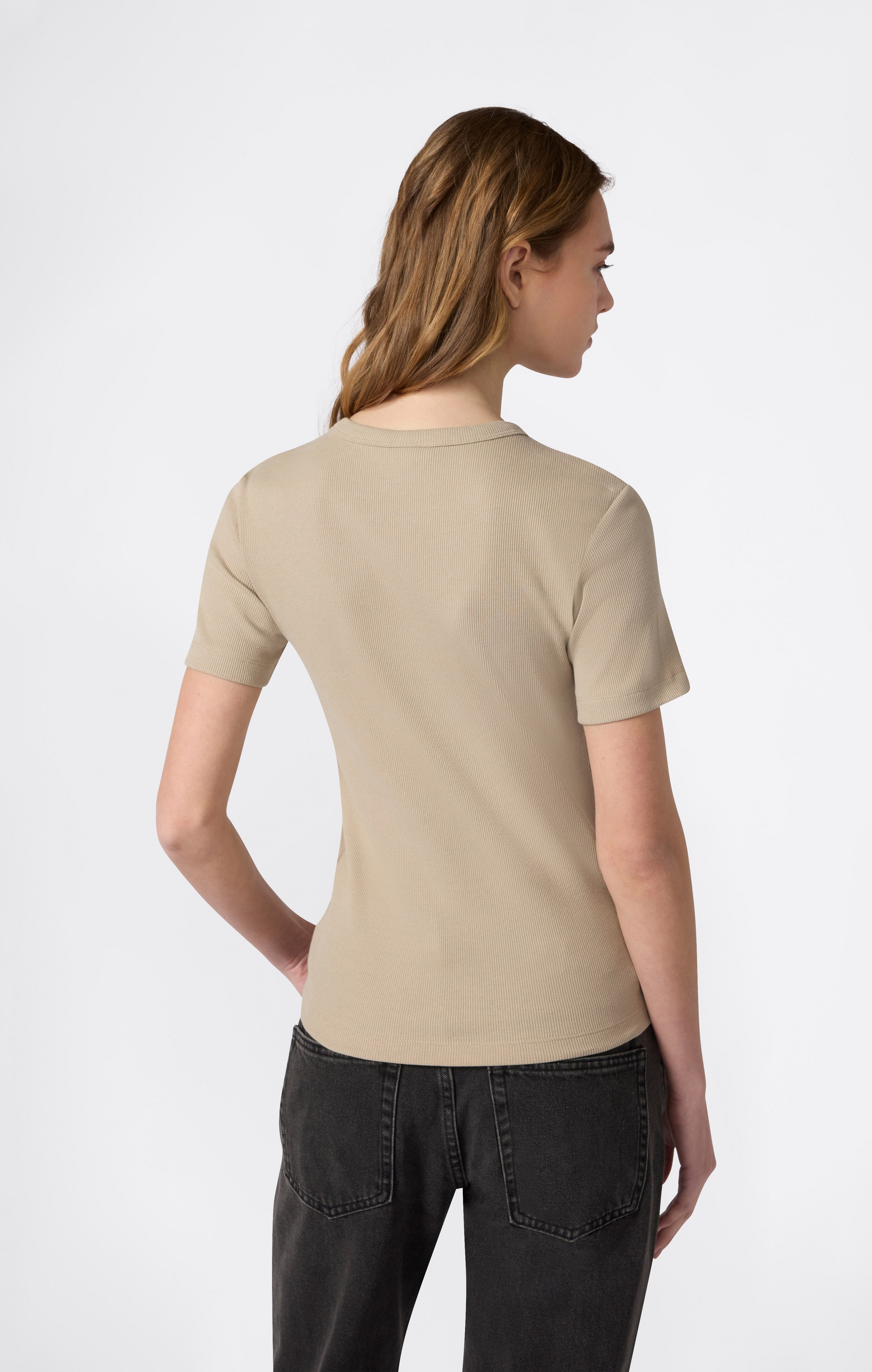 Damen Stretch-Ripp-T-Shirt