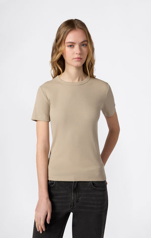 Damen Stretch-Ripp-T-Shirt