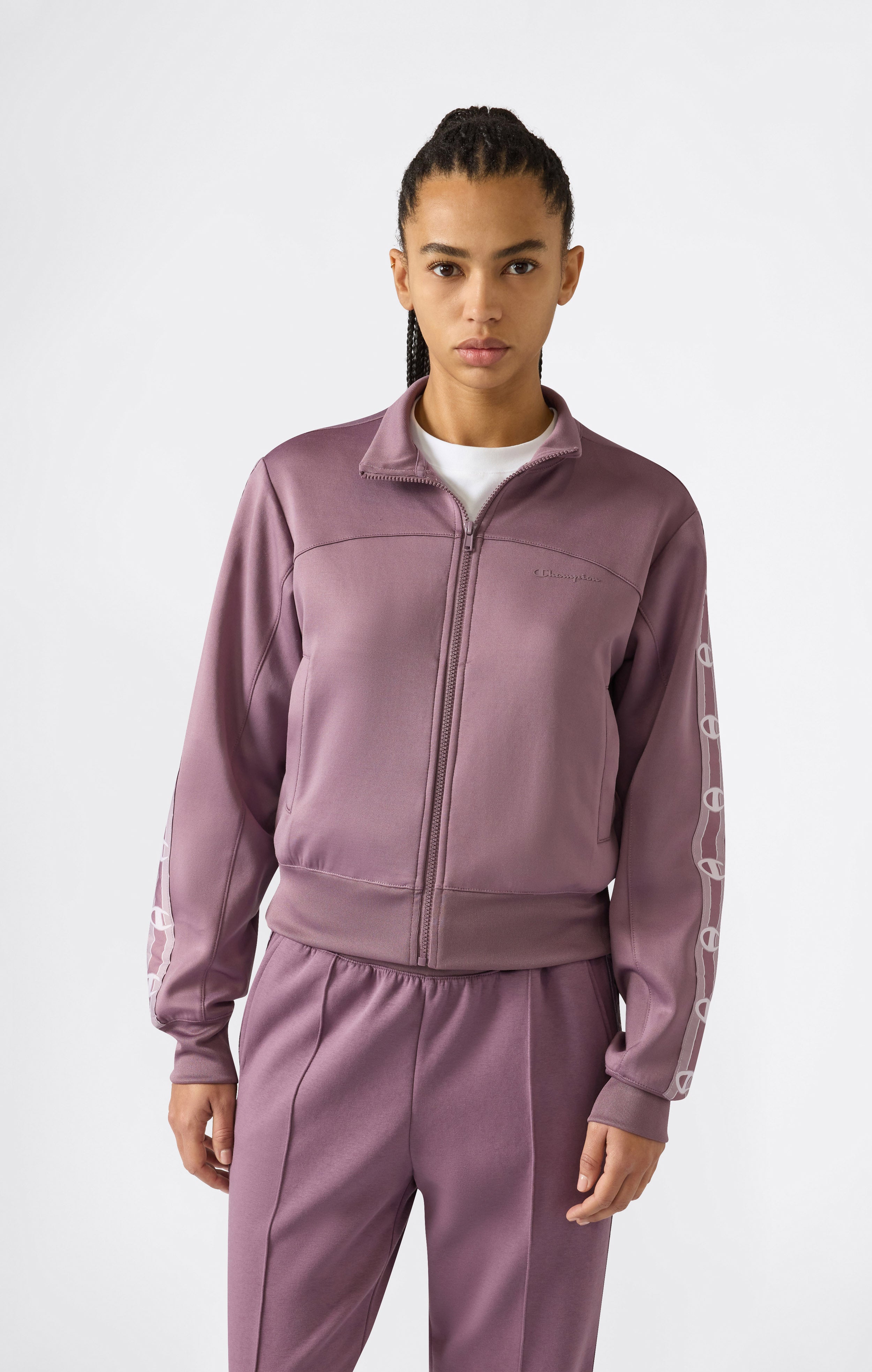 Women’s Full Zip Tape Logo Interlock Sweatshirt