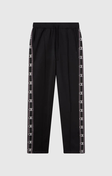 Pantalon en Interlock à Jambe Droite avec Tape Logo pour Femme