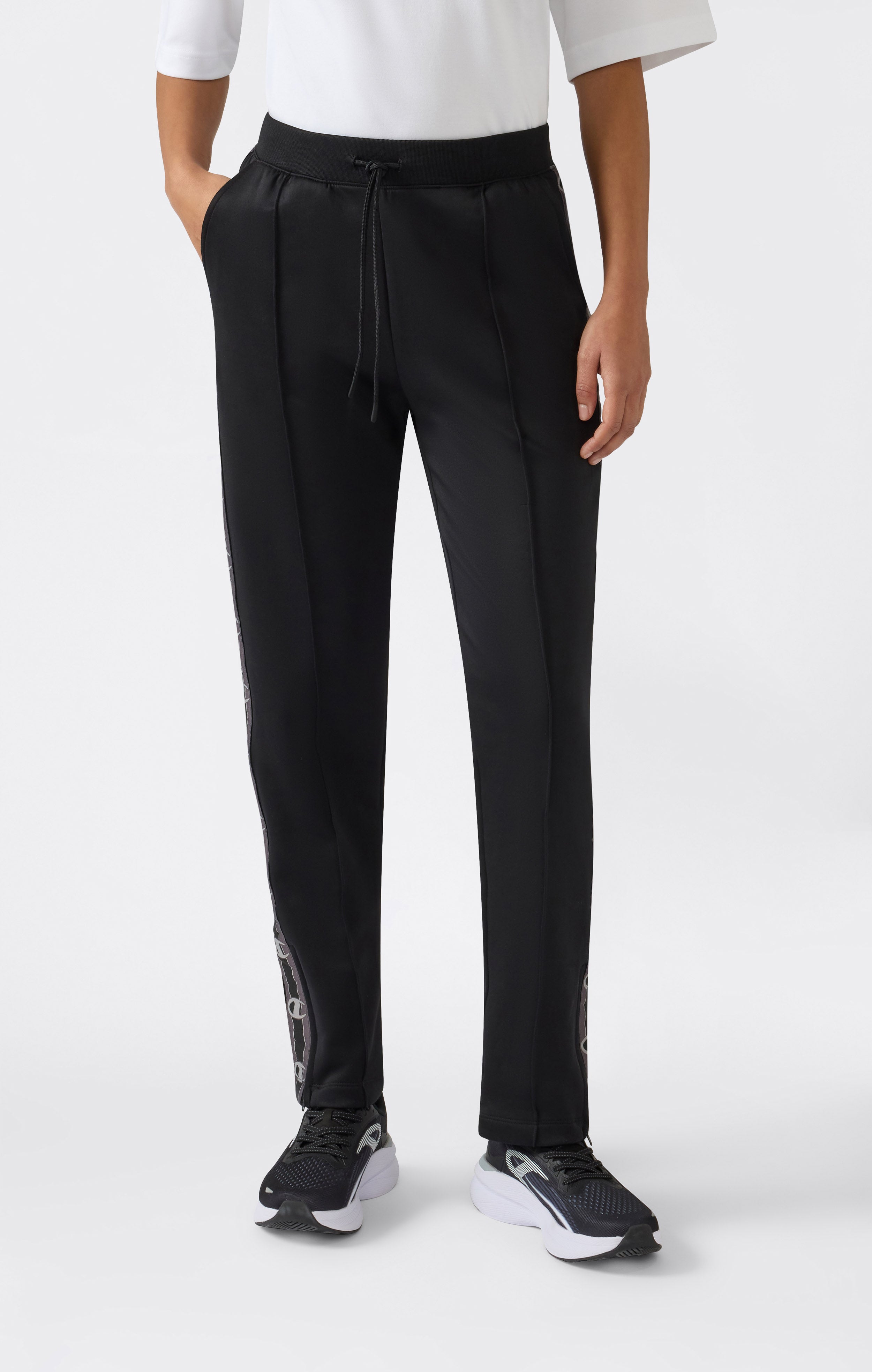 Damen Interlock Hose mit geradem Bein und Tape Logo