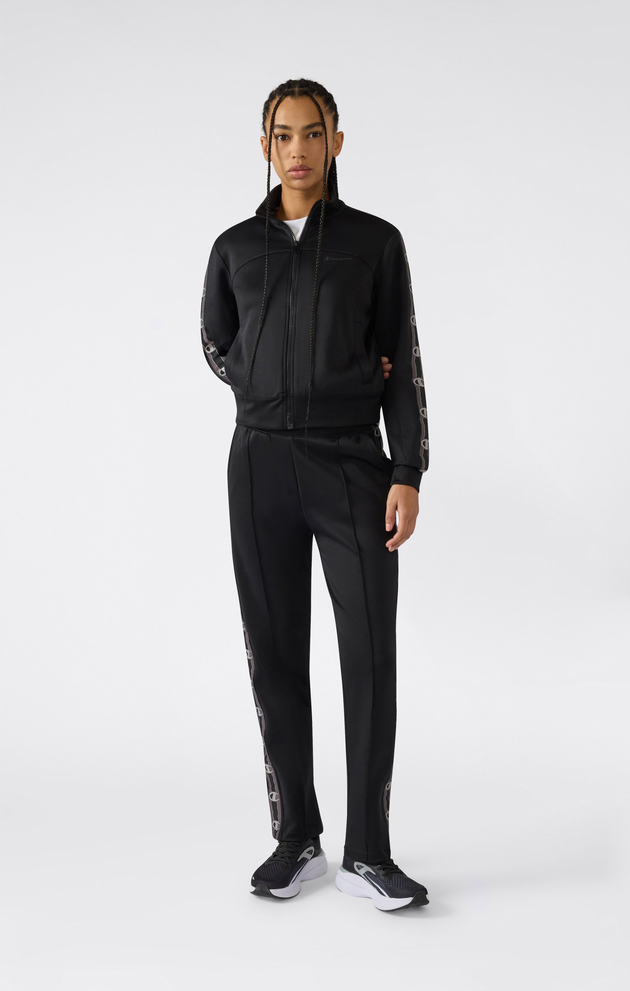 Damen Interlock Hose mit geradem Bein und Tape Logo