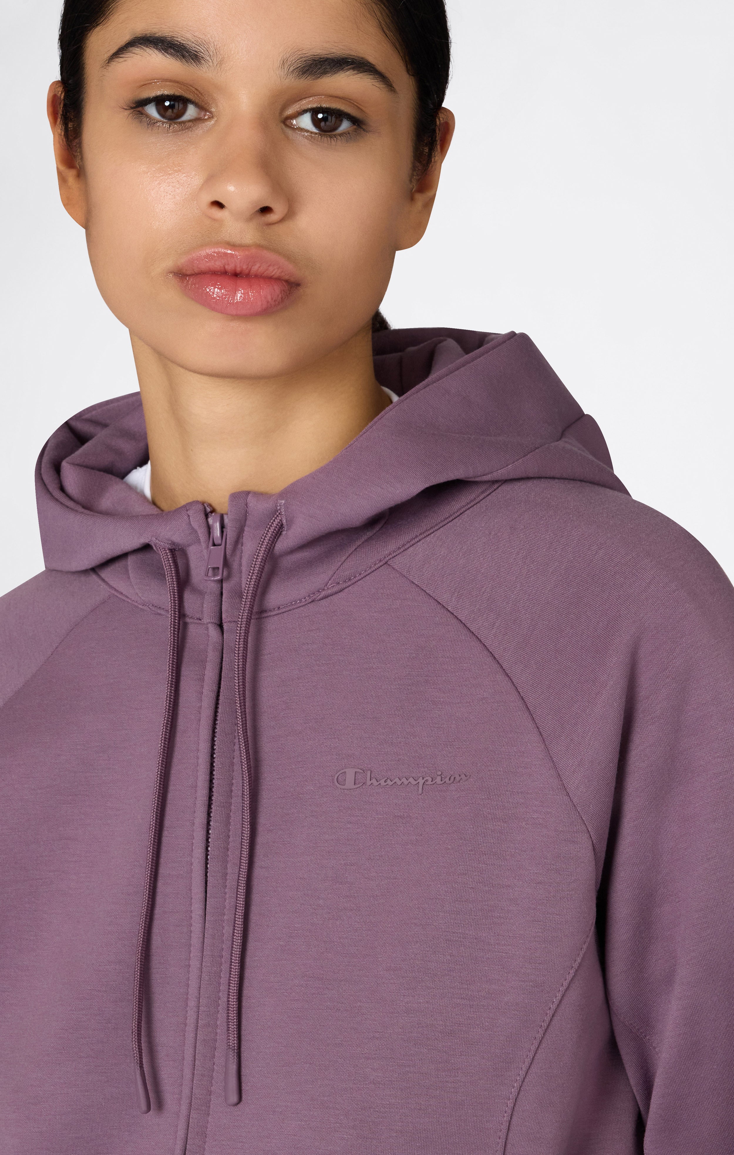 Sudadera con Capucha de Interlock y Cremallera Completa para Mujer