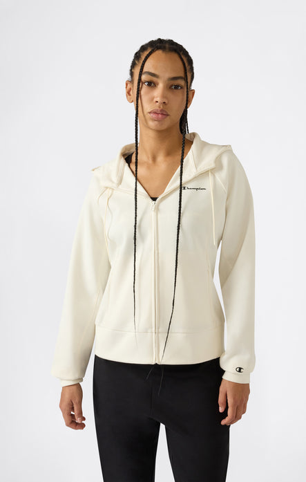 Sweat à Capuche en Interlock avec Zip Intégrale pour Femme