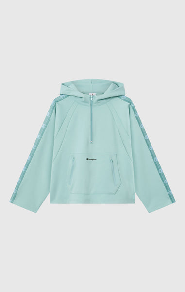 Women’s Interlock Hoodie with Half Zip and Tape Logo